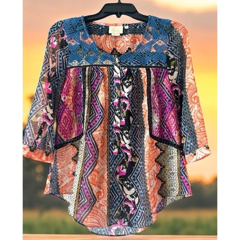 Vanessa Virginia anthropologie blouse top lenora embroidery boho artsy Size 0